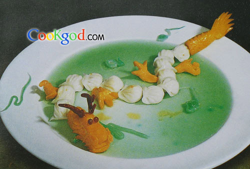 游龙戏虾的做法