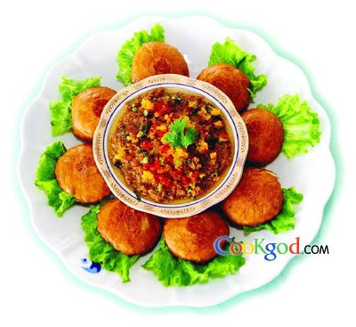 蟹黄鱼籽夹饼的做法