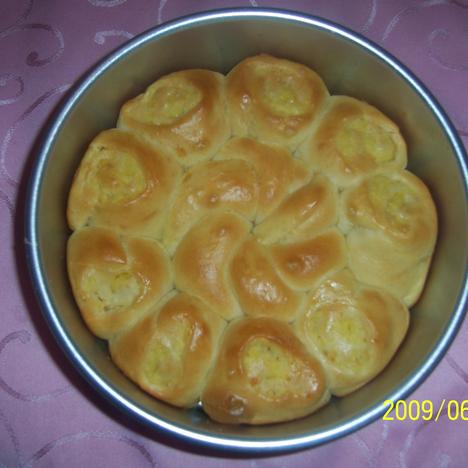 花形奶黄面包的做法