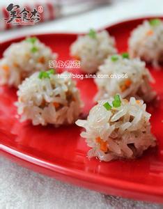 鲜虾珍珠丸子的做法