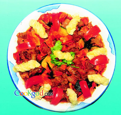 南瓜干焖牛杂的做法