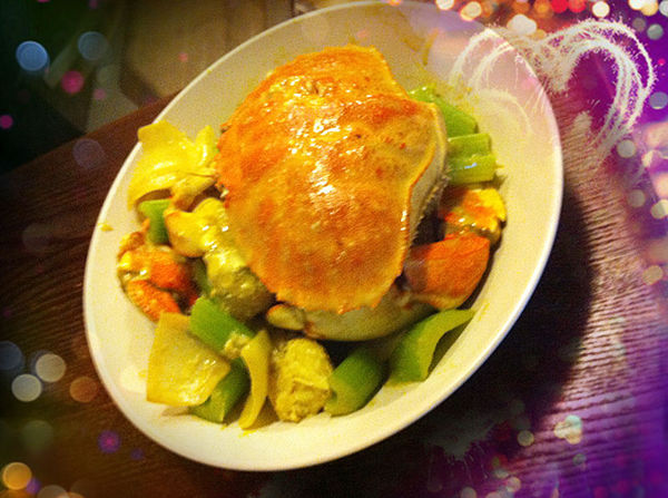 咖喱炒皇蟹的做法