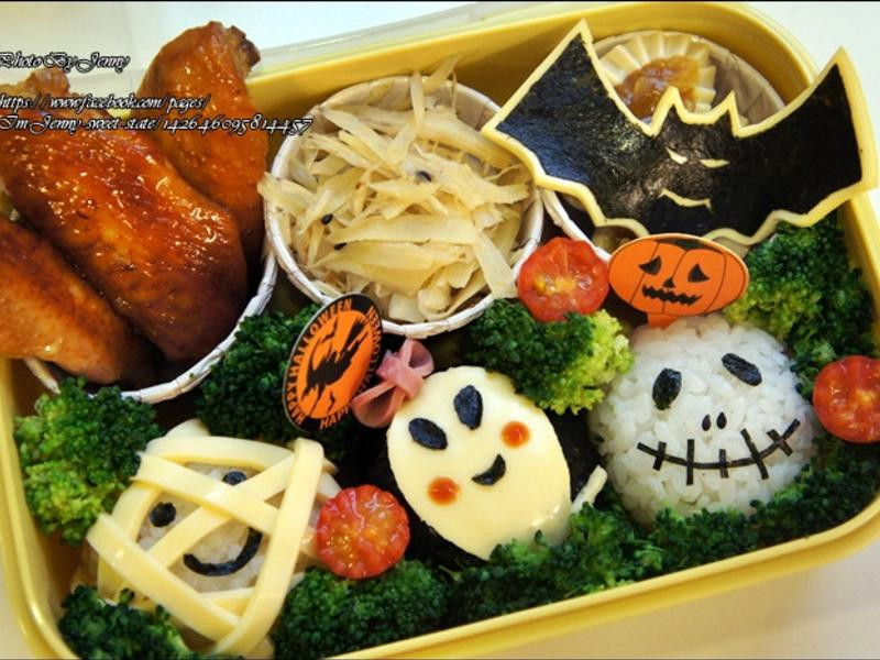 木乃伊、幽灵、骷髅、蝙蝠万圣派对造型便当的做法