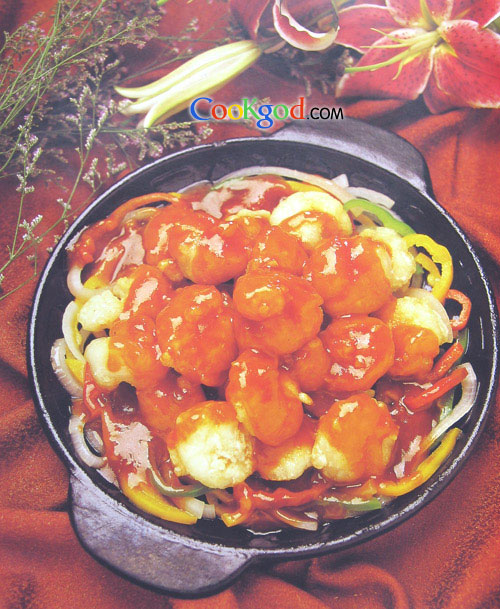 铁板虾球的做法