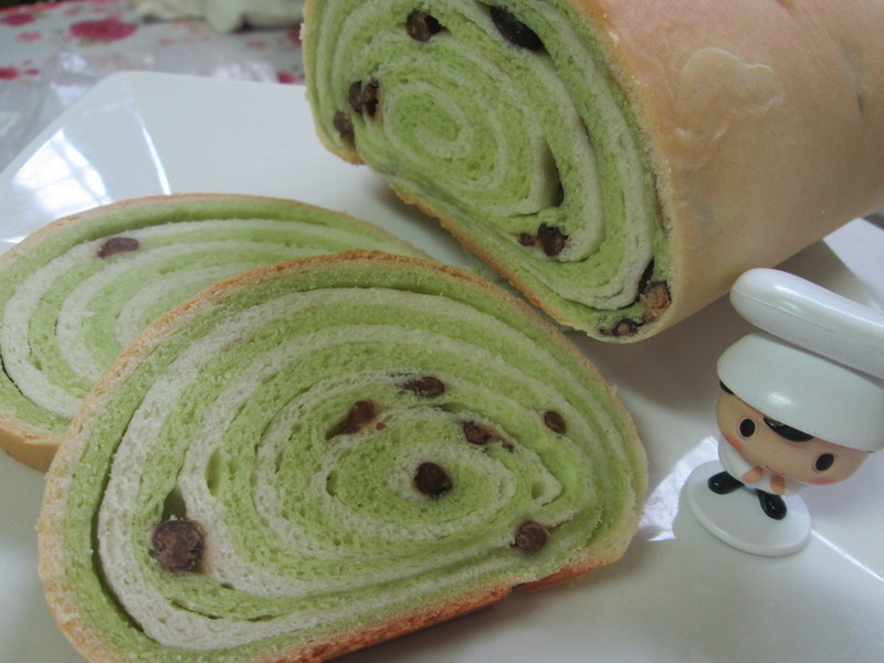 抹茶红豆木材面包的做法