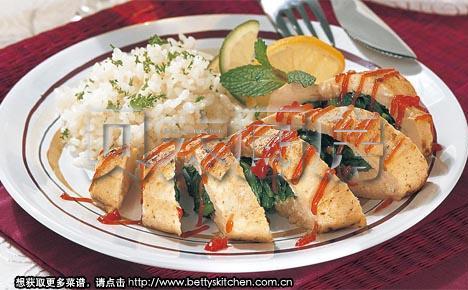 菠菜醸馅烤鸡胸的做法
