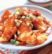 泡菜烩鱼片的做法