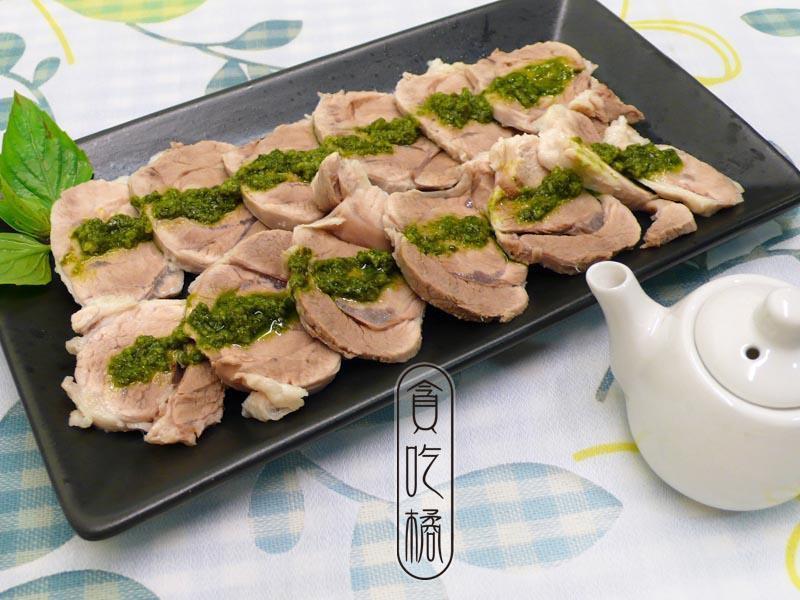 九层塔蒜蓉佐猪腱 ?白切肉1的做法