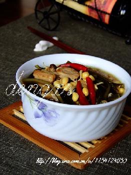 海带炖黄豆的做法