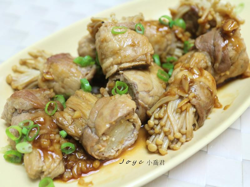 蒜味酱烧金针菇肉卷的做法