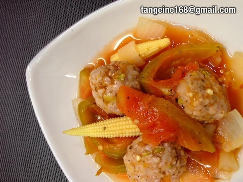 ?mini狮子头~4? 香草番茄小肉丸的做法