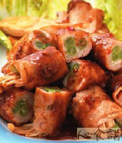 里肌薄片捲金针菇的做法