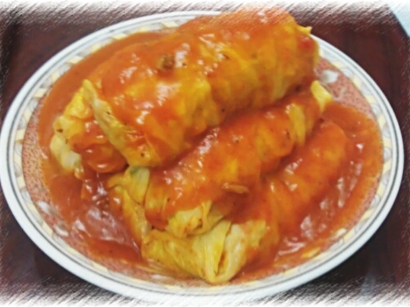 义式茄汁高丽菜卷的做法