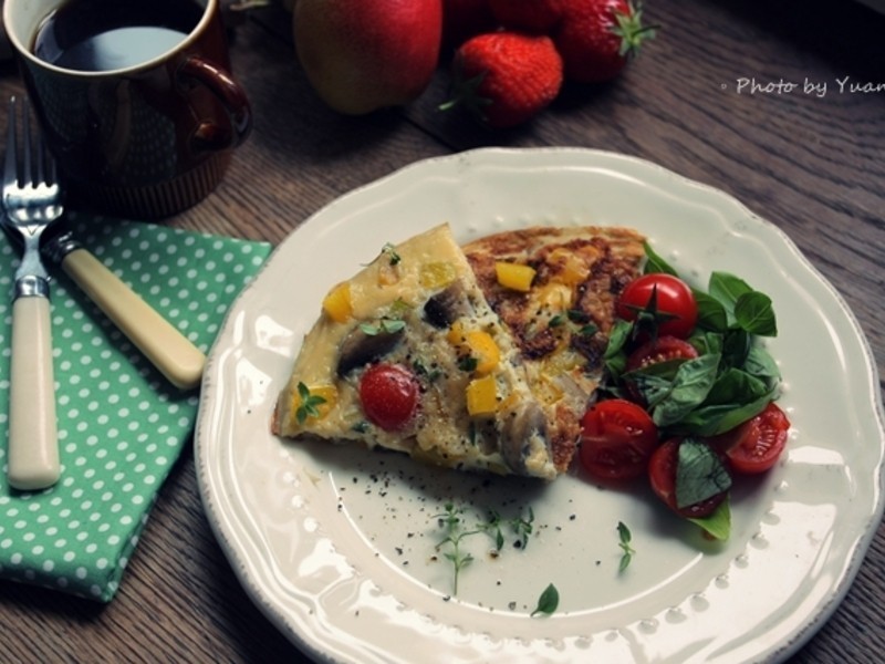 蘑菇甜椒欧姆蛋的做法