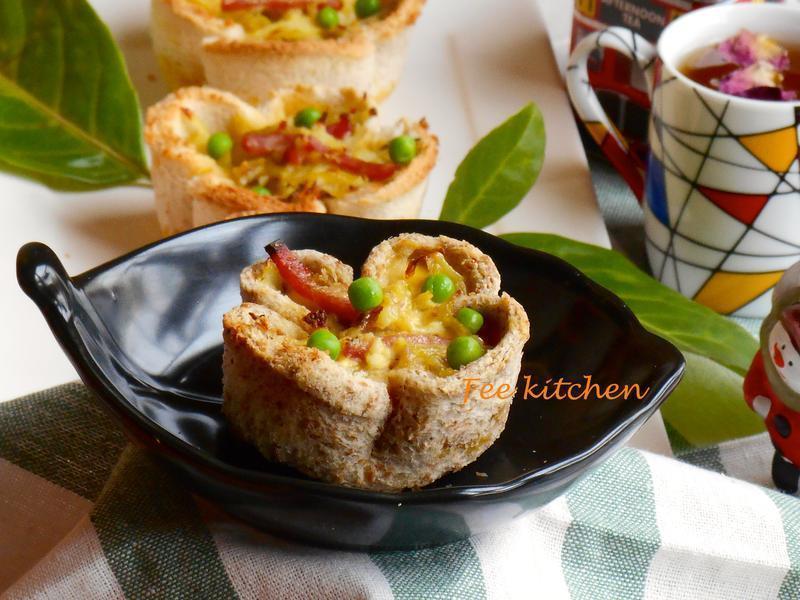 火腿蔬菜吐司塔的做法