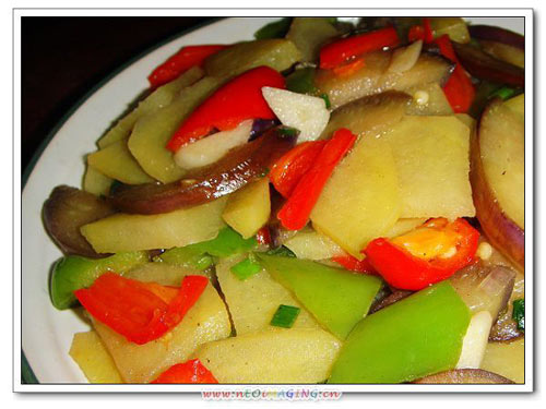 素炒三蔬的做法