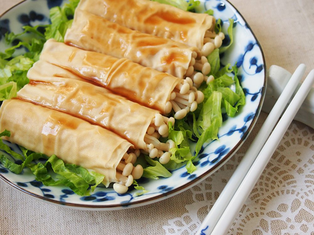 百页金菇卷的做法