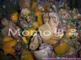 荷叶南瓜蒸鸡的做法