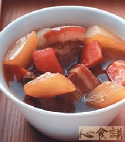 红白萝卜焖肉的做法