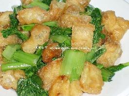 小白菜炒油果子的做法