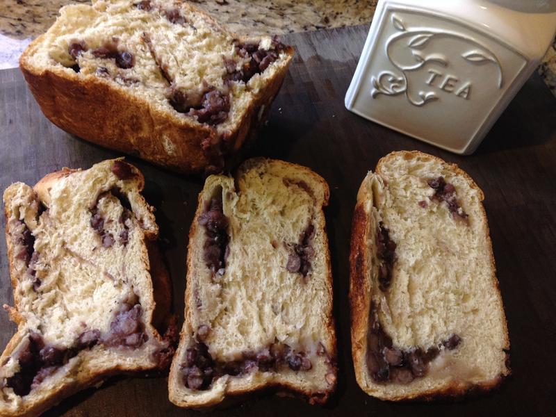 105T 面包机-抹茶蜜红豆炼乳牛奶吐司的做法