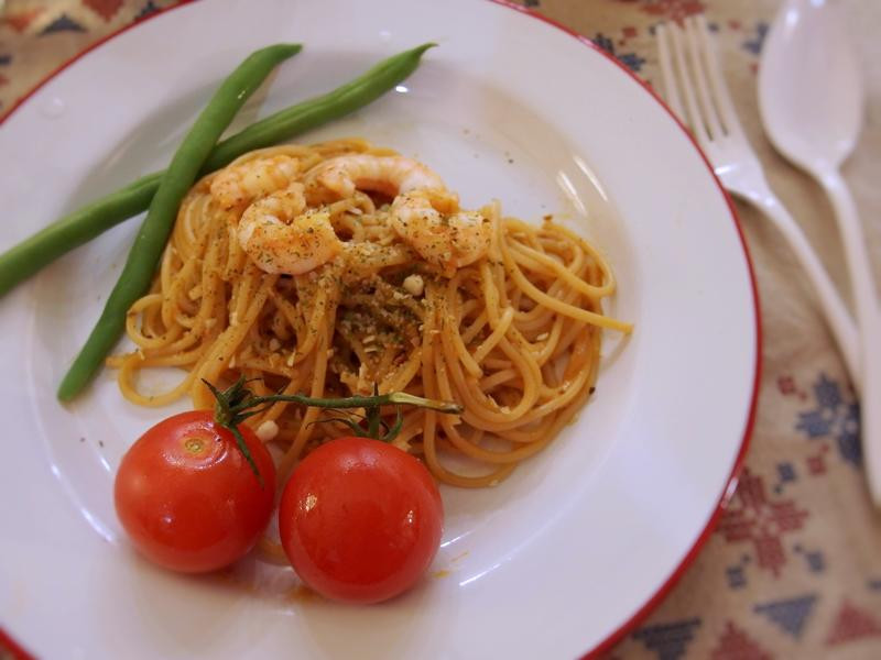 茄汁虾仁义大利面的做法