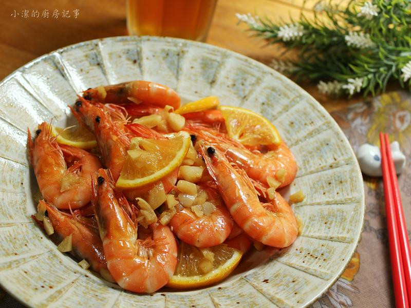 橙汁蒜味虾的做法