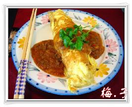 咖喱牛肉蛋包饭的做法