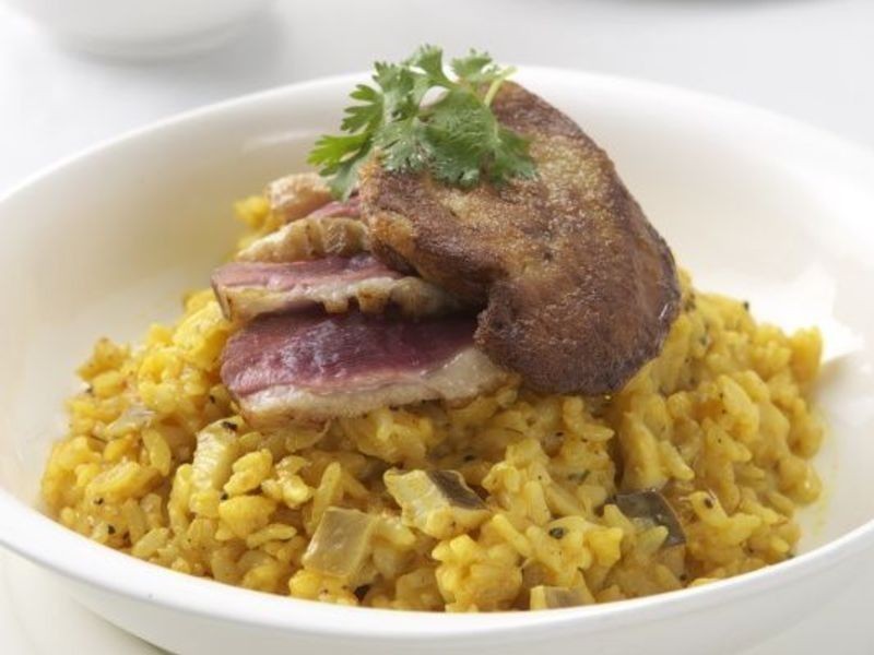 野菇鸭肉肝炖饭的做法