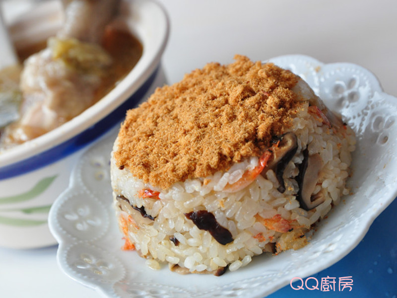 香菇樱花虾米糕的做法