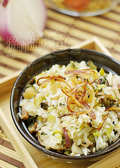 洋葱头拌咸肉菜饭的做法