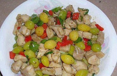 白果炒鸡丁的做法