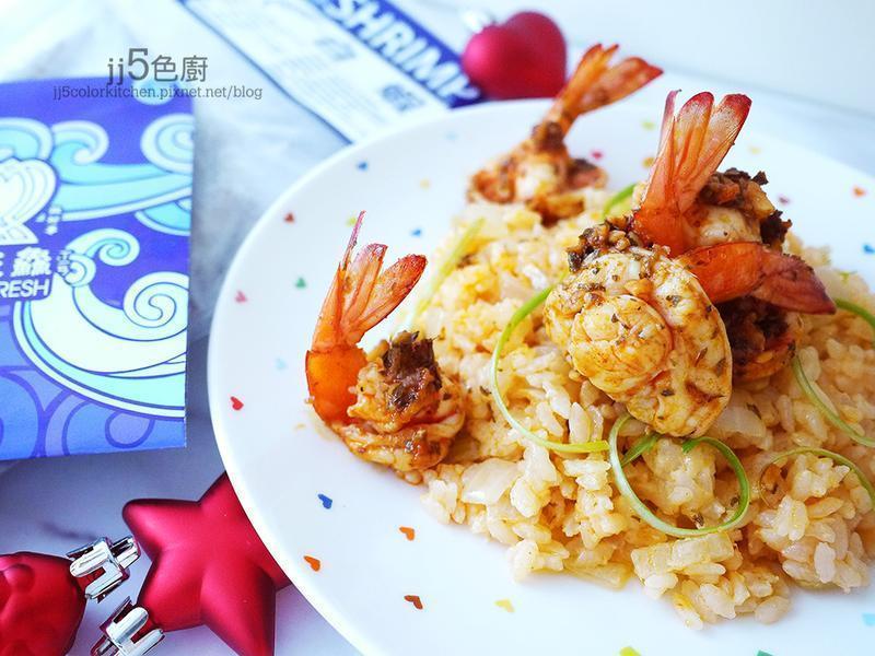 柠檬红椒鲜虾炖饭(附虾子翻筋斗造型做法)的做法