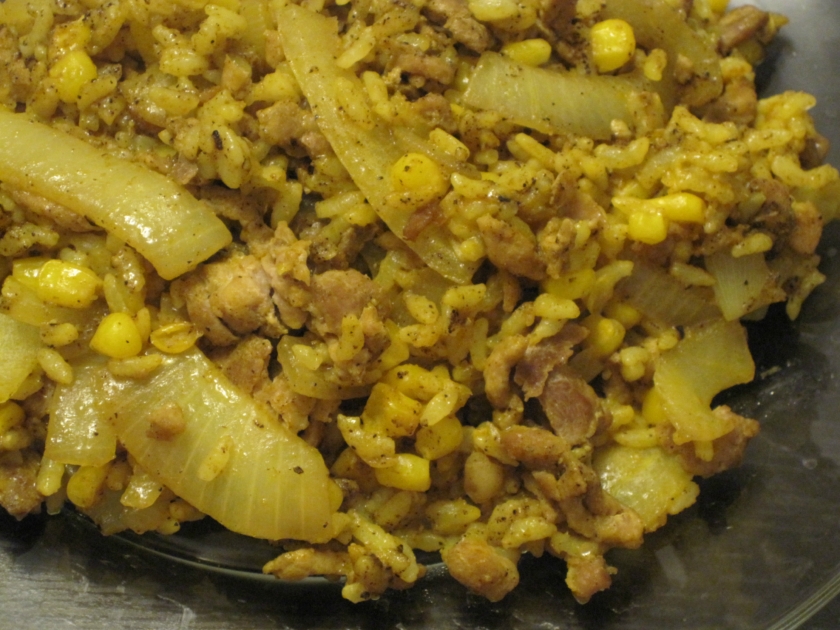 咖喱肉絲炒飯的做法