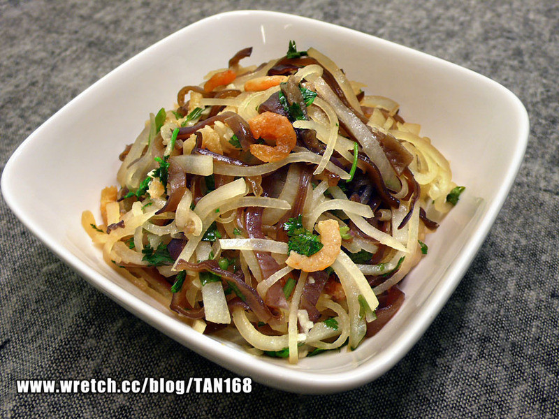 虾米萝卜炒木耳丝【2】的做法