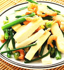 韭菜花炒白豆干的做法