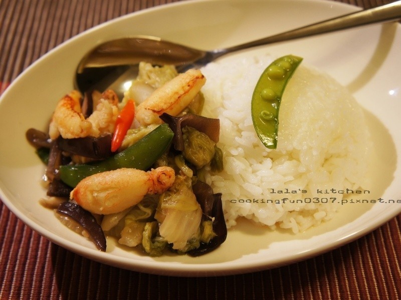 蟹肉白菜盖饭的做法