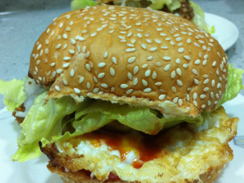 青蔬猪排堡的做法