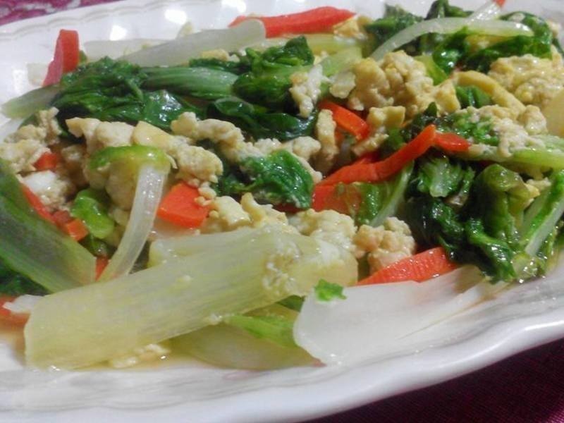 小白菜炒蛋的做法