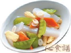 玉米笋炒魔芋的做法