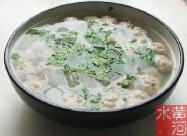 冬瓜片汆丸子的做法