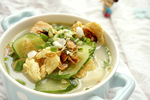 淡菜青瓜鸡蛋汤的做法