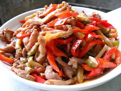 红椒炒肉的做法