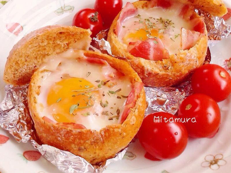 面包焗烤培根蛋的做法