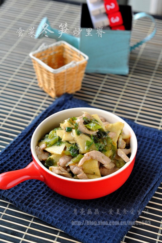 雪菜冬笋炒里脊的做法