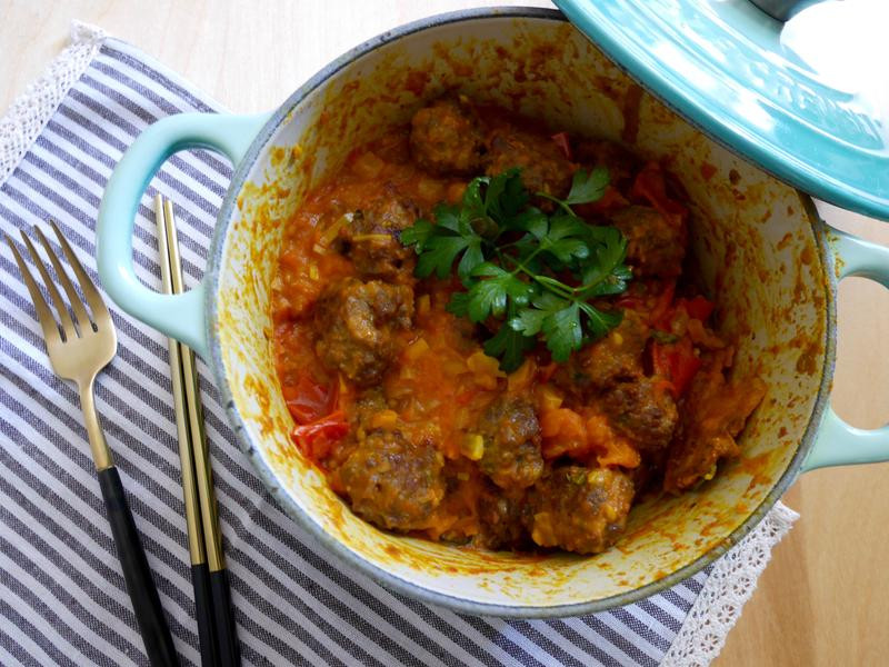 无水番茄咖喱与柠檬叶肉丸的做法