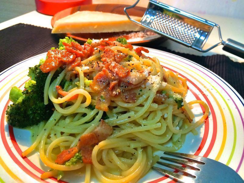 经典培根鸡蛋义大利面的做法