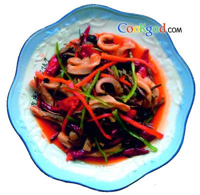 干豇豆炒兔肚的做法