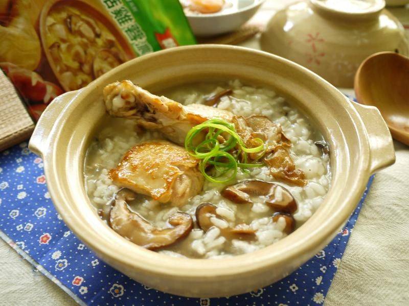 麻油香菇鸡肉粥的做法