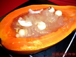 桂花银耳莲子百合木瓜盅的做法